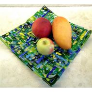 /MagicOfArtGlass Colorful Plate of glass. Glassware. Fusing glass. Plates. Housewarming gift