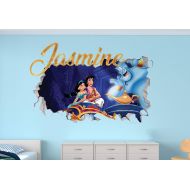 MagicWallDecals Aladdin Custom Name 3D Personalized Wall Decal Sticker - Kids Wall Decor - Art Vinyl Wall Decal - MA347 (Large (Wide 40 x 24 Height))