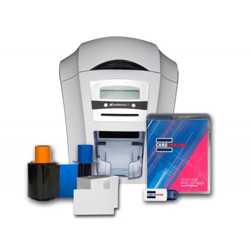  Magicard Enduro 3e Dual Sided ID Card Printer & Supplies Bundle with Card Imaging Software (3633-3021)