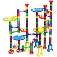 [아마존베스트]Marble Run Set, Glonova 127 Pcs Marble Race Track for Kids with Glass Marbles Upgrade Marble Works Set