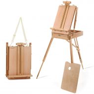 Magicfly French Easel with Sketch Box, Art Painting Easel for Adults with Shoulder Strap, Portable French Style Easels for Painting & Drawing, with Wooden Pallete