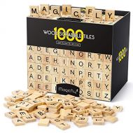 [아마존베스트]1000 Pcs Scrabble Tiles, Magicfly Wooden Letter Tiles, A-Z Capital Letters for Crafts, Spelling,Scrabble Crossword Game