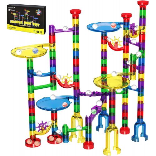  [아마존베스트]Magicfly Marble Run Set, 127 Pcs Marble Race Track for Kids with Glass Marbles Upgrade Marble Works Set