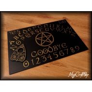 /Magicraftshop Ouija Board HALLOWEEN in gold or silver color - hand painting - wicca exorcism witch magic - 30x45 cm ( 11,81x17,71 inch )