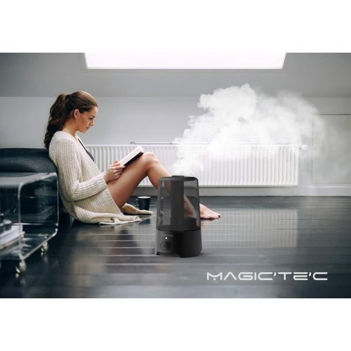  Cool Mist Humidifier, Magictec 2.5L Bedroom Essential Humidifier Diffuser, Baby Humidifier with Adjustable Mist Output, Auto Shut Off, Super Quiet 360° Nozzle- Lasts Up to 24 Hours