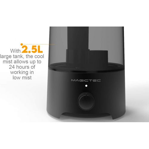  [아마존베스트]Cool Mist Humidifier, Magictec 2.5L Bedroom Essential Humidifier Diffuser, Baby Humidifier with Adjustable Mist Output, Auto Shut Off, Super Quiet 360° Nozzle- Lasts Up to 24 Hours