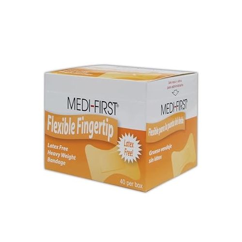  MAGID MP61578 Medi-First Large Fingertip Woven Adhesive Bandages, Flesh (Box of 40)