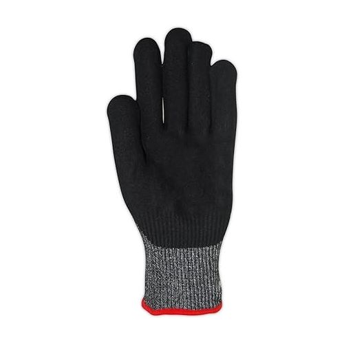  MAGID Touchscreen ANSI A6 Cut-Resistant Work Gloves, 1 Pair, 13-Gauge, Nitrile Coated, 6/XS,Dark Gray