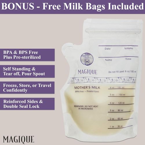  [아마존베스트]Magique Breastfeeding Nursing Pads - Ultra Ever Dry, Disposable Breast Pad - Breast Feeding Bra Pads with...