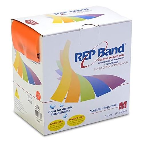  SPRI Magister Resistive Exercise - Rep Band Latex-Free ORANGE (LEVEL 2) 50 YARD ROLLS