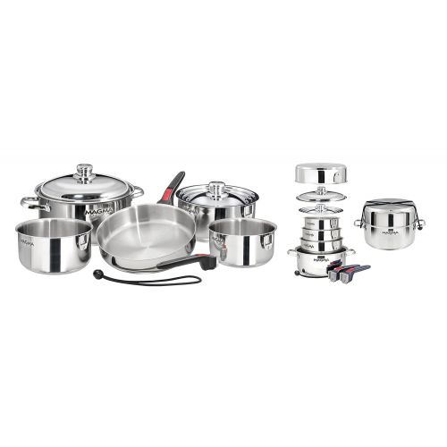  Magma Products, A10-360L-IND, 10 Piece Gourmet Nesting Stainless Steel Cookware Set, Induction Cooktops