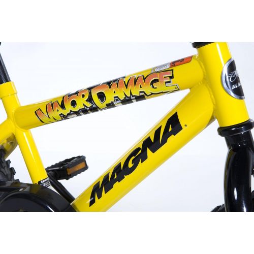 다이나크래프트 [아마존베스트]Dynacraft Magna Major Damage Boys BMX Street/Dirt Bike 16, Yellow/Black