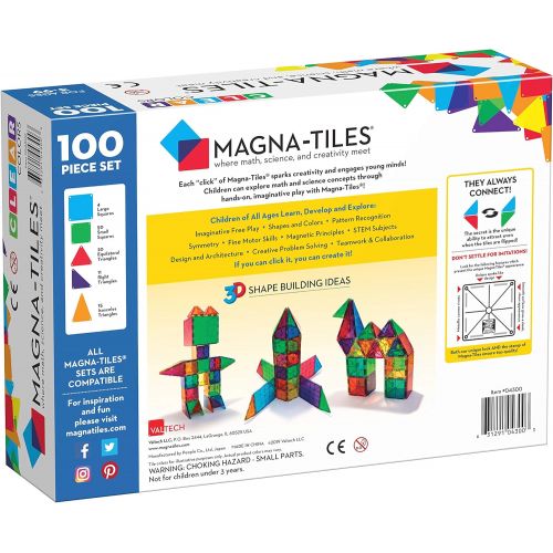 [아마존핫딜][아마존 핫딜] Magna Tiles Magna-Tiles Clear Colors 100 Piece Set