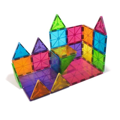  [아마존베스트]Magna-Tiles 32-Piece Clear Colors Set, The Original, Award-Winning Magnetic Building Tiles for Kids, Creativity and Educational Building Toys for Children, STEM Approved