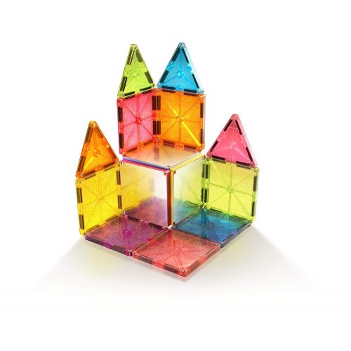  Magna-Tiles 18915 15Piece Stardust Set, The Original, Award-Winning Magnetic Building Tiles, Creativity & Educational, Stem Approved, Glitter and Mirrors (Pack of 15)