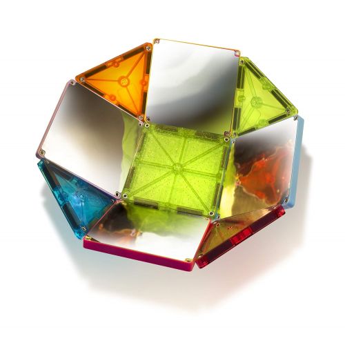  Magna-Tiles 18915 15Piece Stardust Set, The Original, Award-Winning Magnetic Building Tiles, Creativity & Educational, Stem Approved, Glitter and Mirrors (Pack of 15)