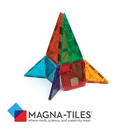  Magna-Tiles 48-Piece Clear Colors DELUXE Set, The Original, Award-Winning Magnetic Building Tiles for Kids, Creativity and Educational Building Toys for Children, STEM Approved