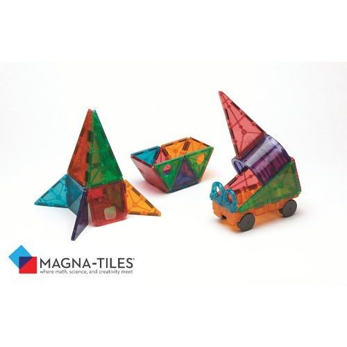  Magna-Tiles 48-Piece Clear Colors DELUXE Set, The Original, Award-Winning Magnetic Building Tiles for Kids, Creativity and Educational Building Toys for Children, STEM Approved