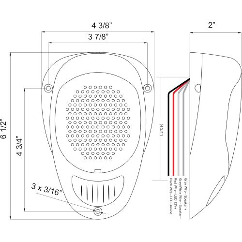  MAGNADYNE Linear Series LS2 Water Resistant 3 INCH Surface Mount Satellite Speaker with LED Lighting (Amber)