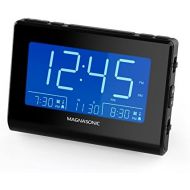 [아마존 핫딜]  [아마존핫딜]Magnasonic Alarm Clock Radio with USB Charging for Smartphones & Tablets, Auto Dimming, Dual Gradual Wake Alarm, Battery Backup, Auto Time Set, Large 4.8 LED Display, AM/FM (CR63)