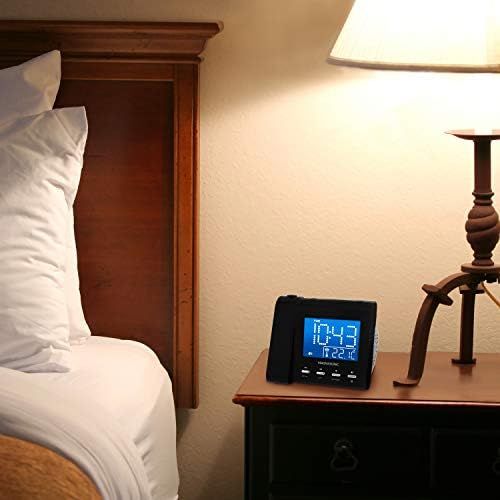  [아마존베스트]Magnasonic Projection Alarm Clock with AM/FM Radio, Battery Backup, Auto Time Set, Dual Alarm & 3.5mm Audio Input