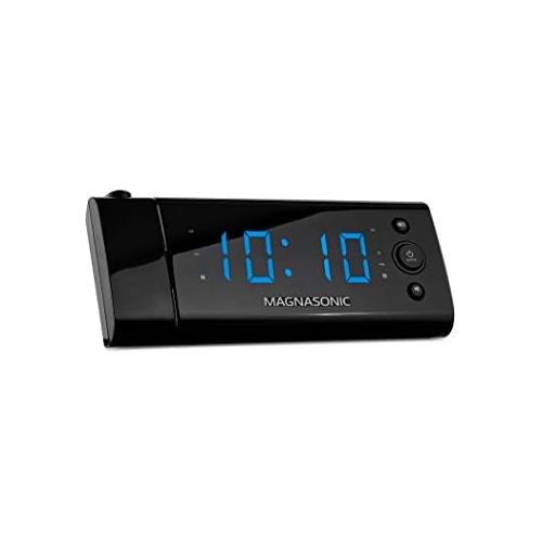  [아마존베스트]Electrohome USB Charging Alarm Clock Radio with Time Projection, Battery Backup, Auto Time Set, Dual Alarm, 1.2 LED Display for Smartphones & Tablets (EAAC475)