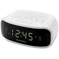 [아마존베스트]Magnasonic Digital AM/FM Clock Radio with Battery Backup, Dual Alarm, Sleep & Snooze Functions, Display Dimming Option,White (EAAC201)