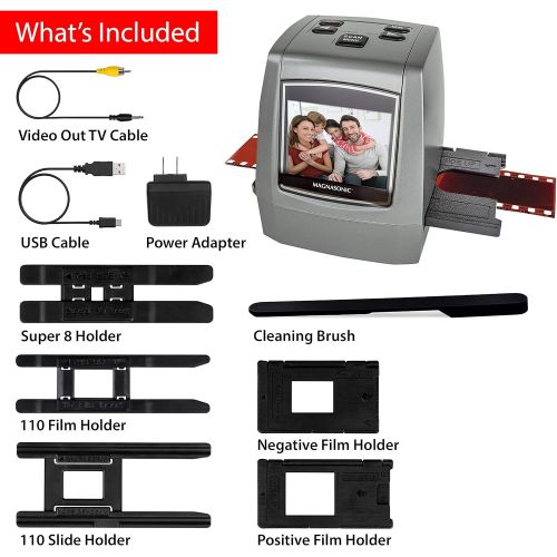  [아마존베스트]Magnasonic All-in-One High Resolution 22MP Film Scanner, Converts 35mm/126KPK/110/Super 8 Films, Slides, Negatives into Digital Photos, Vibrant 2.4 LCD Screen, Impressive 128MB Bui