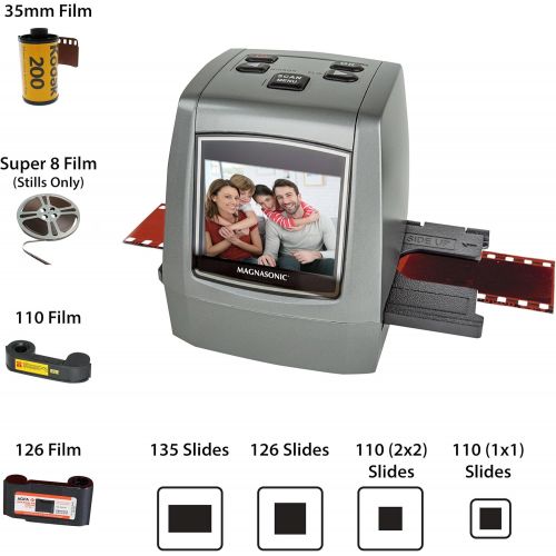  Magnasonic All-in-One High Resolution 22MP Film Scanner, Converts 35mm/126KPK/110/Super 8 Films, Slides, Negatives into Digital Photos, Vibrant 2.4 LCD Screen, Impressive 128MB Bui