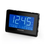 Magnasonic Alarm Clock Radio with USB Charging for Smartphones & Tablets, Auto Dimming, Dual Gradual Wake Alarm, Battery Backup, Auto Time Set, Large 4.8 LED Display, AM/FM (CR63):