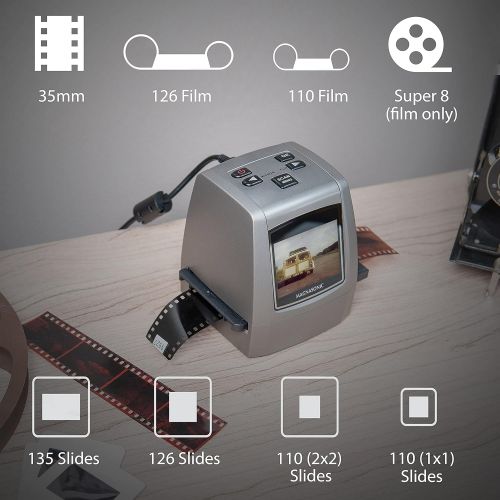  [아마존베스트]Magnasonic All-in-One High Resolution 22MP Film Scanner, Converts 35mm/126KPK/110/Super 8 Films, Slides, Negatives into Digital Photos, Vibrant 2.4 LCD Screen, Impressive 128MB Bui