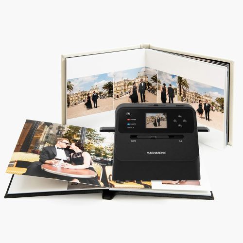 [아마존베스트]Magnasonic All-in-One Film & Photo Scanner, 14MP Resolution, Converts 4x6 Photos, 35mm/110/126 Film & 135 Slides into Digital JPEGs, Vibrant 2.4 LCD Screen, Fast Scanning (FS60)