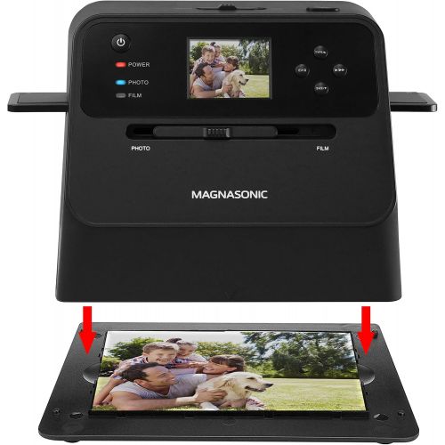  [아마존베스트]Magnasonic All-in-One Film & Photo Scanner, 14MP Resolution, Converts 4x6 Photos, 35mm/110/126 Film & 135 Slides into Digital JPEGs, Vibrant 2.4 LCD Screen, Fast Scanning (FS60)