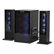 Magnavox MHT990 2.1 Home Entertainment System with Bluetooth Wireless Technology and Color Changing Lights in Black AUX Port Subwoofer with 2 Speakers Pulsing Lights
