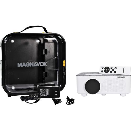  Magnavox MP603 Home Theater Projector with Bluetooth Wireless Technology and Suitcase Speaker 1080p and 160 Display Supported Compatible with HDMI, VGA, AV and USB Inputs