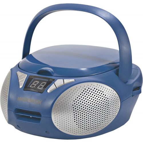  [아마존베스트]MAGNAVOX MD6924-BL Portable Top Loading CD Boombox with AM/FM Stereo Radio in Blue | CD-R/CD-RW Compatible | LED Display | AUX Port Supported | Programmable CD Player |