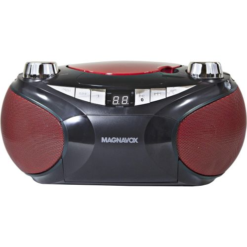  [아마존베스트]MAGNAVOX MD6949 Portable Top Loading CD Boombox with AM/FM Stereo Radio and Bluetooth Wireless Technology in Red and Black | CD-R/CD-RW Compatible | LED Display |