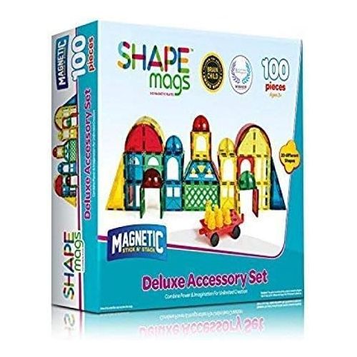  [아마존베스트]Magnetic Stick N Stack Award Winning 100 Piece Deluxe Shape Set Including 17 Different Shapes