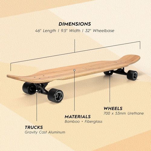  Magneto Longboards Bamboo Longboards for Cruising, Carving, Free-Style, Downhill and Dancing