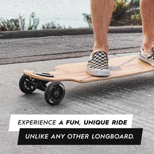  Magneto Glider Collection Premium Longboard Skateboard Large Big 100mm Wheels Bamboo Deck with Hard Maple Core Cruiser Carver Fully Assembled for Beginners Men Women Adults Teens Free Skat