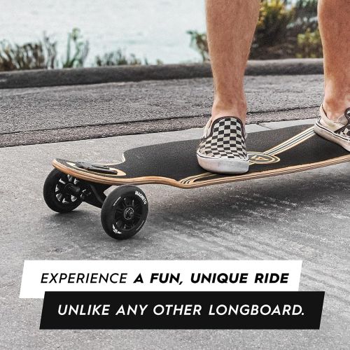  Magneto Glider Collection Premium Longboard Skateboard Large Big 100mm Wheels Bamboo Deck with Hard Maple Core Cruiser Carver Fully Assembled for Beginners Men Women Adults Teens Free Skat