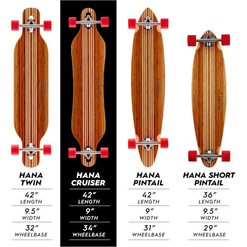  [아마존베스트]Magneto Hana Longboard Collection | Longboard Skateboards | Bamboo with Hard Maple Core | Cruising, Carving, Dancing, Freestyle