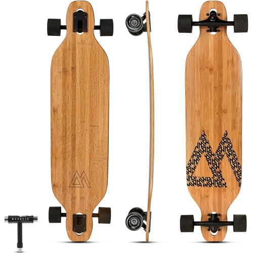  [아마존베스트]Magneto Longboards Bamboo Longboards for Cruising, Carving, Free-Style, Downhill and Dancing