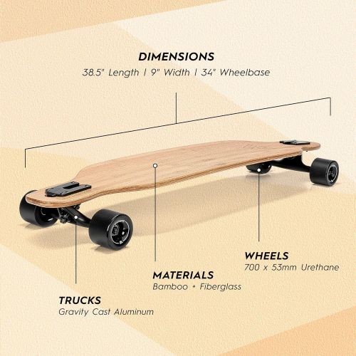  [아마존베스트]Magneto Longboards Bamboo Longboards for Cruising, Carving, Free-Style, Downhill and Dancing