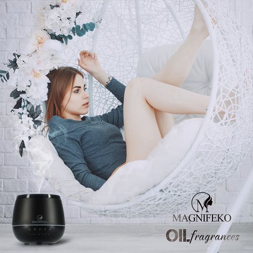  Aromatherapy Essential Oil Diffuser 200ml - Magnifeko Cool Mist Humidifier Ultrasonic Aroma Humidifier for Office, Baby Room, Bedroom, Conference room, fitness room