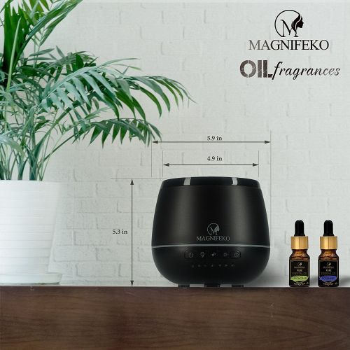  Aromatherapy Essential Oil Diffuser 200ml - Magnifeko Cool Mist Humidifier Ultrasonic Aroma Humidifier for Office, Baby Room, Bedroom, Conference room, fitness room