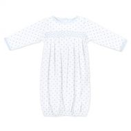Magnolia Baby Baby Boy Gingham Dots Essentials Smocked Gown Blue