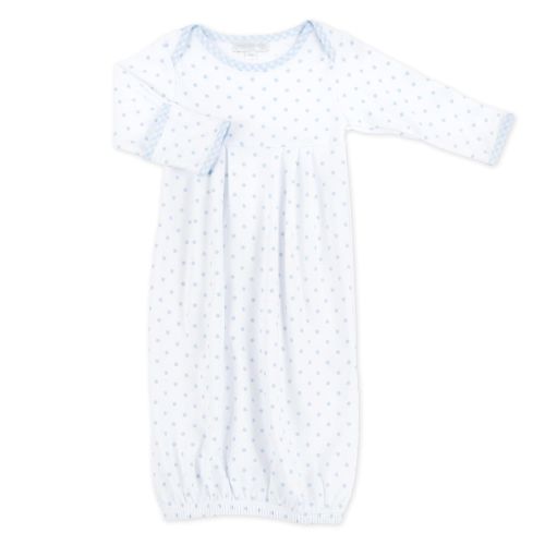  Magnolia Baby Baby Boy Gingham Dots Essentials Gown Blue