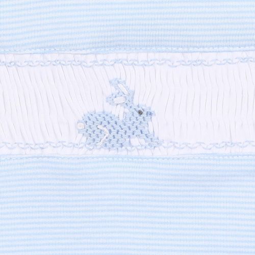 Magnolia Baby Baby Boy Classic Little Bunny Smocked Collared Short Playsuit Blue