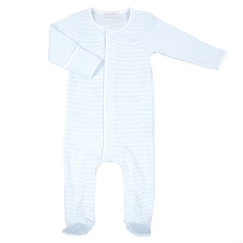  Magnolia Baby Baby Boy Mini Stripe Essentials Footie Blue